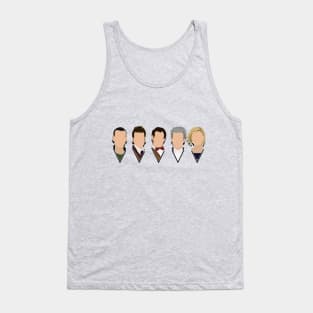 Doctor Who - All Five Modern Doctor Faces 9th, 10th, 11th, 12th and 13th Doctors Tank Top